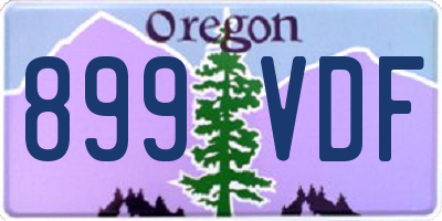 OR license plate 899VDF