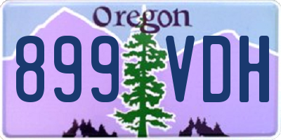 OR license plate 899VDH