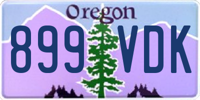 OR license plate 899VDK