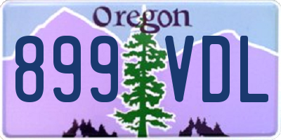 OR license plate 899VDL