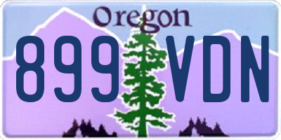 OR license plate 899VDN