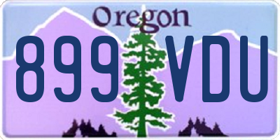 OR license plate 899VDU