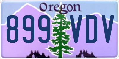 OR license plate 899VDV