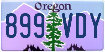 OR license plate 899VDY