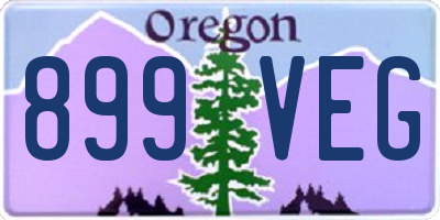 OR license plate 899VEG