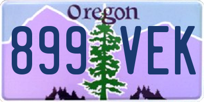 OR license plate 899VEK