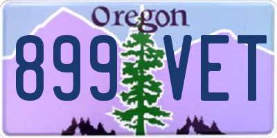 OR license plate 899VET