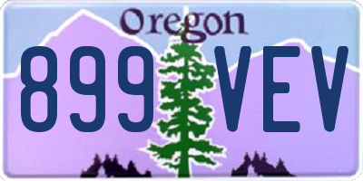 OR license plate 899VEV