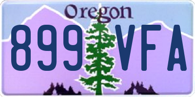 OR license plate 899VFA