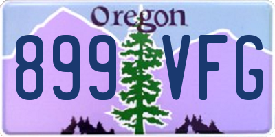 OR license plate 899VFG