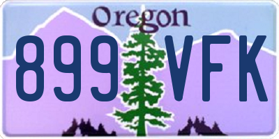 OR license plate 899VFK