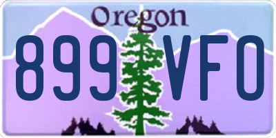 OR license plate 899VFO