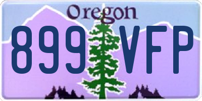 OR license plate 899VFP