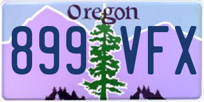 OR license plate 899VFX
