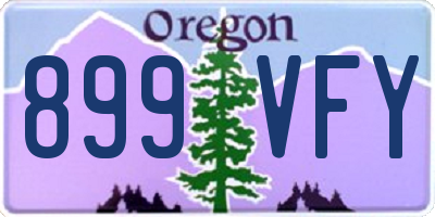 OR license plate 899VFY