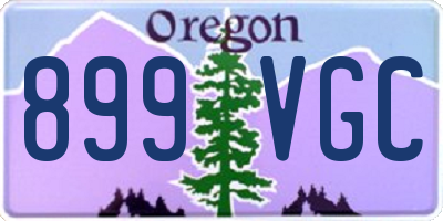 OR license plate 899VGC