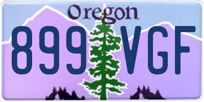 OR license plate 899VGF