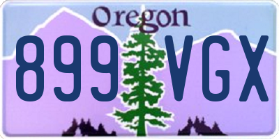OR license plate 899VGX