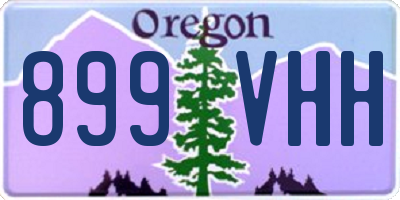 OR license plate 899VHH