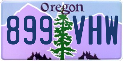 OR license plate 899VHW