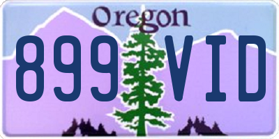 OR license plate 899VID
