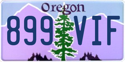 OR license plate 899VIF