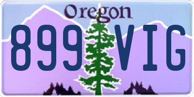 OR license plate 899VIG