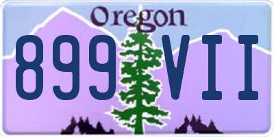 OR license plate 899VII