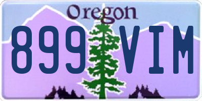 OR license plate 899VIM
