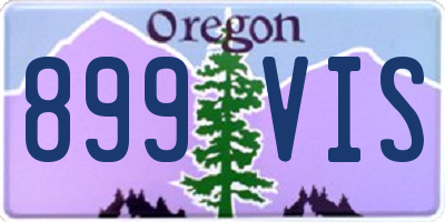 OR license plate 899VIS