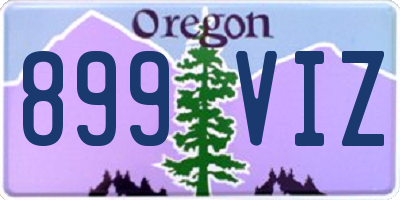 OR license plate 899VIZ