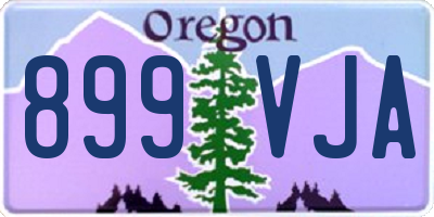 OR license plate 899VJA