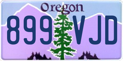 OR license plate 899VJD