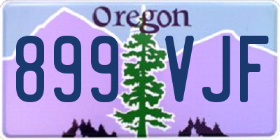 OR license plate 899VJF