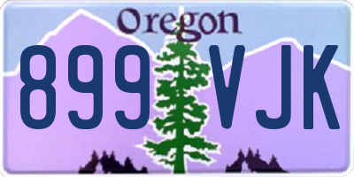 OR license plate 899VJK