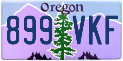 OR license plate 899VKF