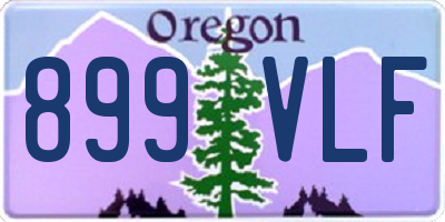 OR license plate 899VLF
