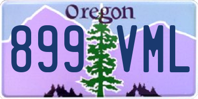 OR license plate 899VML