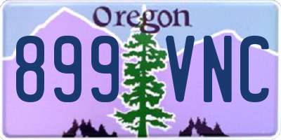 OR license plate 899VNC