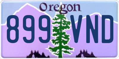 OR license plate 899VND