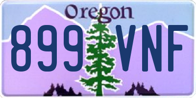 OR license plate 899VNF