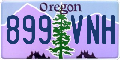 OR license plate 899VNH