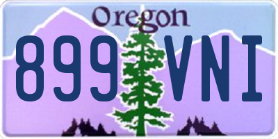 OR license plate 899VNI