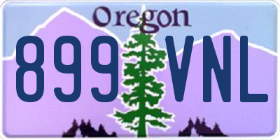 OR license plate 899VNL