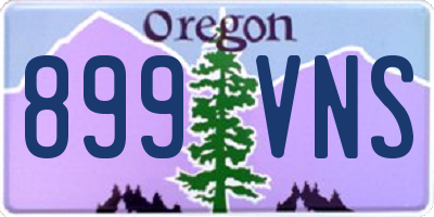 OR license plate 899VNS