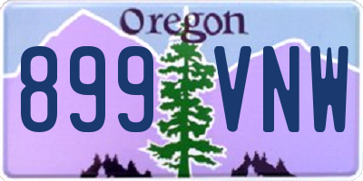 OR license plate 899VNW