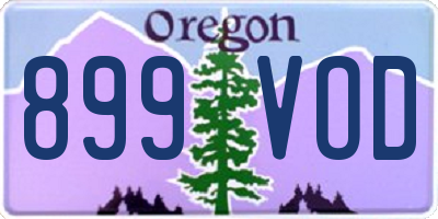 OR license plate 899VOD