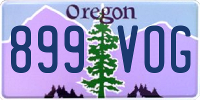 OR license plate 899VOG