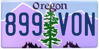 OR license plate 899VON