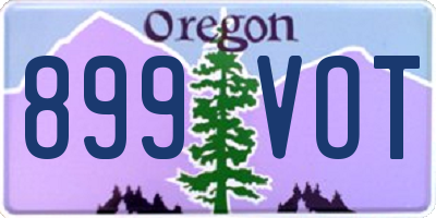 OR license plate 899VOT